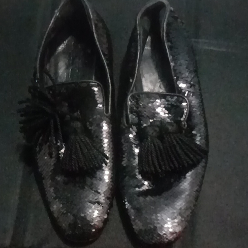 Jimmy Choo Black Leather Loafers with Tassels